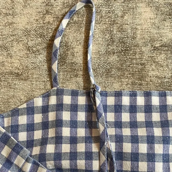 Brandy Melville Blue and White Gingham Crop Top One Size {373} - Picture 7 of 10